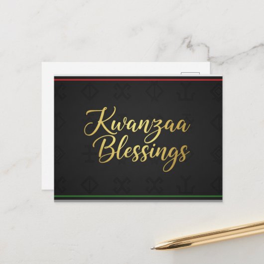 Happy Kwanzaa Kinara Postcard ポストカード (正面/裏面インサイチュ)