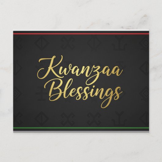Happy Kwanzaa Kinara Postcard ポストカード (正面)