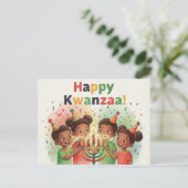 Happy Kwanzaa Kinara Postcard ポストカード (スタンド正面)