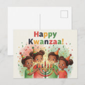 Happy Kwanzaa Kinara Postcard ポストカード (正面/裏面)