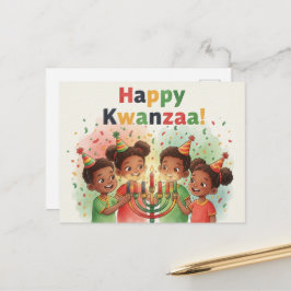 Happy Kwanzaa Kinara Postcard ポストカード