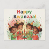 Happy Kwanzaa Kinara Postcard ポストカード (正面)