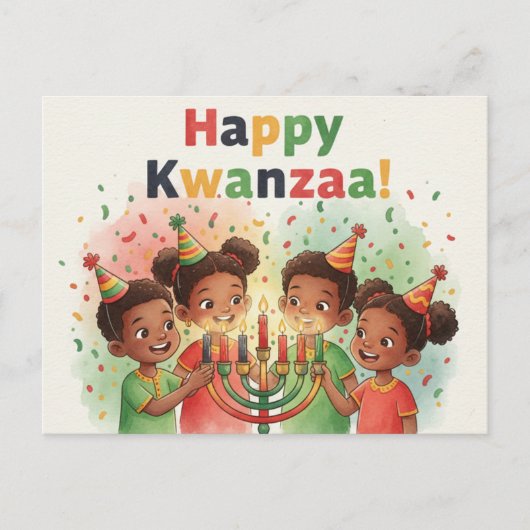 Happy Kwanzaa Kinara Postcard ポストカード (正面)