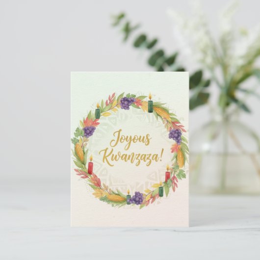 Happy Kwanzaa Kinara Postcard ポストカード (スタンド正面)