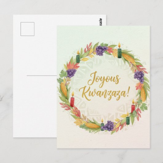 Happy Kwanzaa Kinara Postcard ポストカード (正面/裏面)