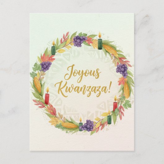 Happy Kwanzaa Kinara Postcard ポストカード (正面)