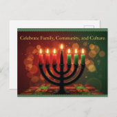 Happy Kwanzaa Kinara Postcard ポストカード (正面/裏面)