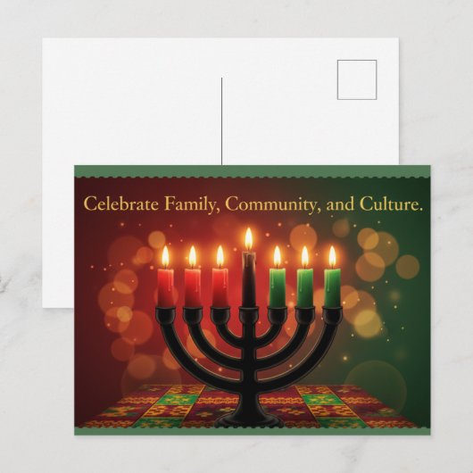 Happy Kwanzaa Kinara Postcard ポストカード (正面/裏面)