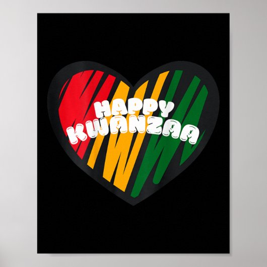 Happy Kwanzaa Kinara-Seven Candle Principle Of K ポスター (正面)