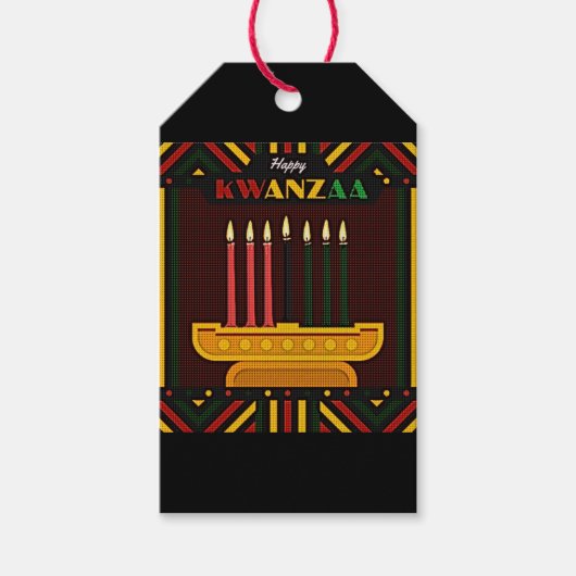 Happy Kwanzaa PopArt ギフトタグ (正面)