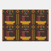 Happy Kwanzaa PopArt ラッピングペーパーシート (正面)