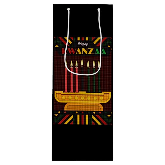 Happy Kwanzaa PopArt ワインギフトバッグ (正面)