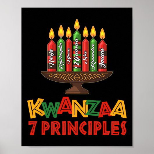 Happy Kwanzaa Seven Principles Of Kwanzaa - Kinara ポスター (正面)