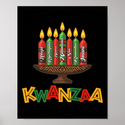 Happy Kwanzaa Seven Principles Of Kwanzaa - Kinara ポスター (正面)