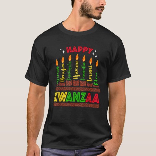 Happy Kwanzaa Seven Principles Of Kwanzaa Men Wome Tシャツ (正面)