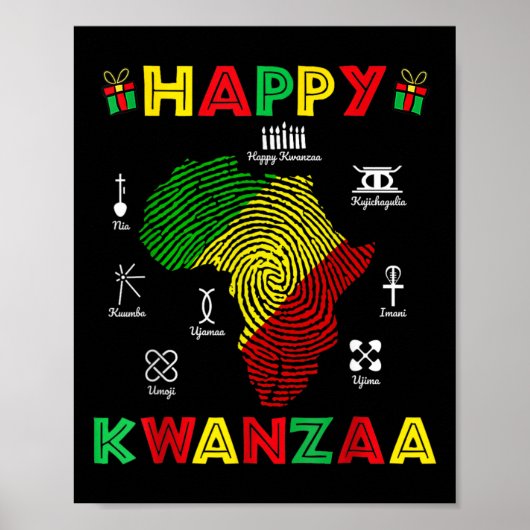 Happy Kwanzaa Seven Principles Of Kwanzaa Women 7 ポスター (正面)