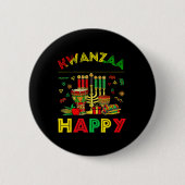 Happy Kwanzaa Seven Principles Of Kwanzaa Women 8 缶バッジ (正面)