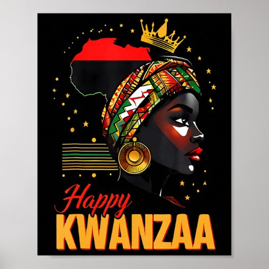 Happy Kwanzaa Seven Principles Of Kwanzaa Women Me ポスター (正面)