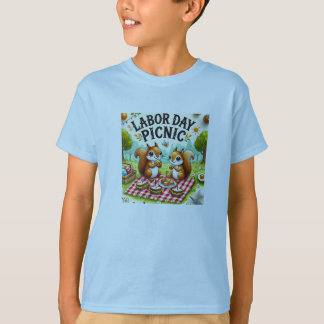 Happy Labor DayかわいいリスTシャツ Tシャツ