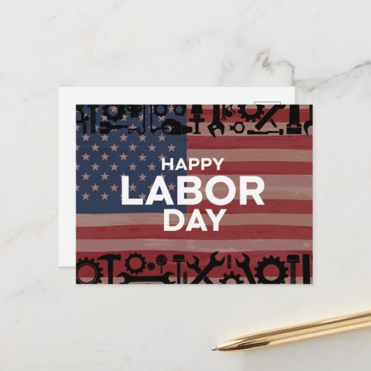 Happy Labor Dayはがき ポストカード (正面/裏面インサイチュ)