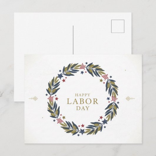 Happy Labor Dayはがき ポストカード (正面/裏面)