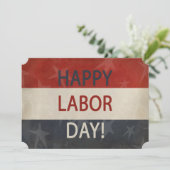 Happy Labor Dayグランジストライプ カード (スタンド正面)