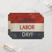 Happy Labor Dayグランジストライプ カード (正面/裏面インサイチュ)