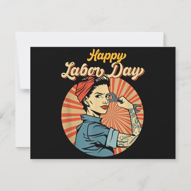 Happy Labor Day女の子の強い労働者運動を採用 (正面)