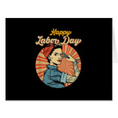 Happy Labor Day女の子の強い労働者運動を採用 (正面横)