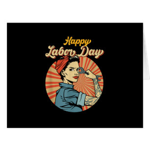 Happy Labor Day女の子の強い労働者運動を採用