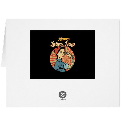 Happy Labor Day女の子の強い労働者運動を採用 (裏面横)