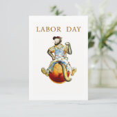 Happy labor day クール Cat Greeting Card サンキューカード (スタンド正面)