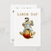 Happy labor day クール Cat Greeting Card サンキューカード (正面/裏面)