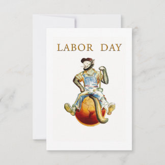 Happy labor day クール Cat Greeting Card サンキューカード