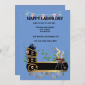 Happy Labor Day BBQ招待（編集可能） 招待状 (正面/裏面)