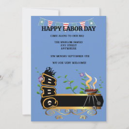 Happy Labor Day BBQ招待(編集可能) 招待状