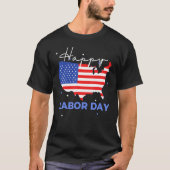 Happy Labor Day Cool US Flag Tシャツ (正面)