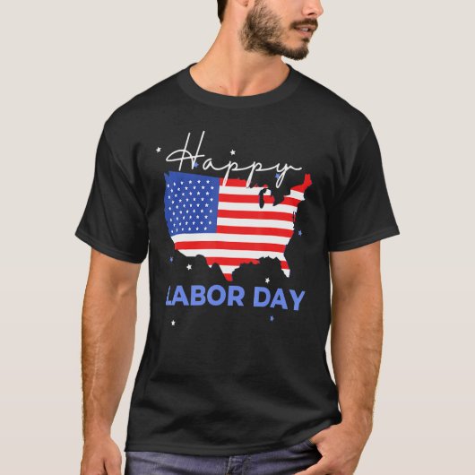 Happy Labor Day Cool US Flag Tシャツ (正面)