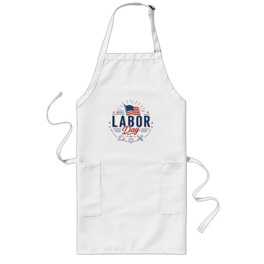 Happy Labor Day / Día del Trabajo Clásico ロングエプロン (正面)