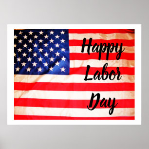 HAPPY LABOR DAY FLAGポスター ポスター