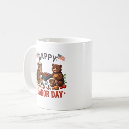 Happy Labor Day Mug Cups コーヒーマグカップ (正面左)