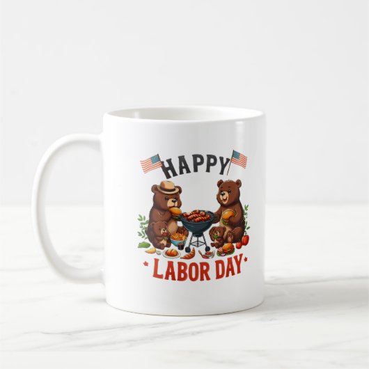 Happy Labor Day Mug Cups コーヒーマグカップ (左)