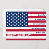 HAPPY LABOR DAY Patriotic Christian USA シーズンカード (正面/裏面)