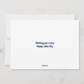 HAPPY LABOR DAY Patriotic Christian USA シーズンカード (裏面)