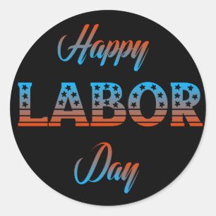 Happy Labor Day Signステッカー ラウンドシール