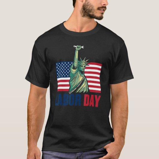 Happy Labor day statue of liberty for menwomen US  Tシャツ (正面)