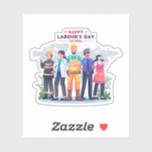 Happy Labor's Day Workforce Heroes Sticker シール (シート)