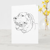Happy Labrador Retriever Greeting Card カード (黄色い花)