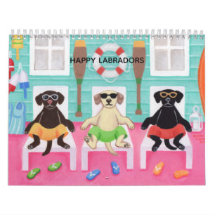 Happy Labradors Fun Life Calendar カレンダー