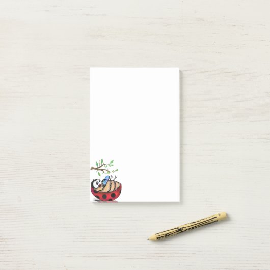 Happy Ladybug おもしろい Post it Notes ポストイット (デスク上)